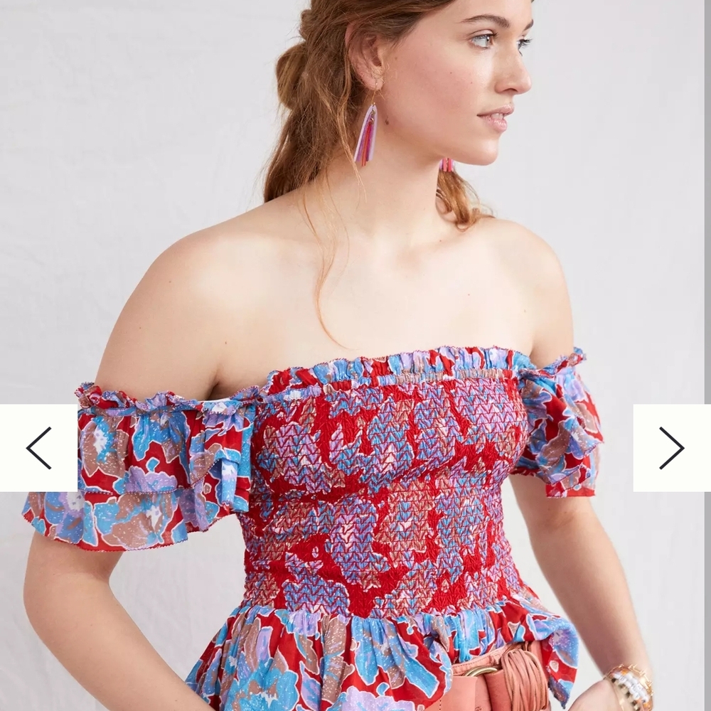 Chic Off-Shoulder Floral Blouse